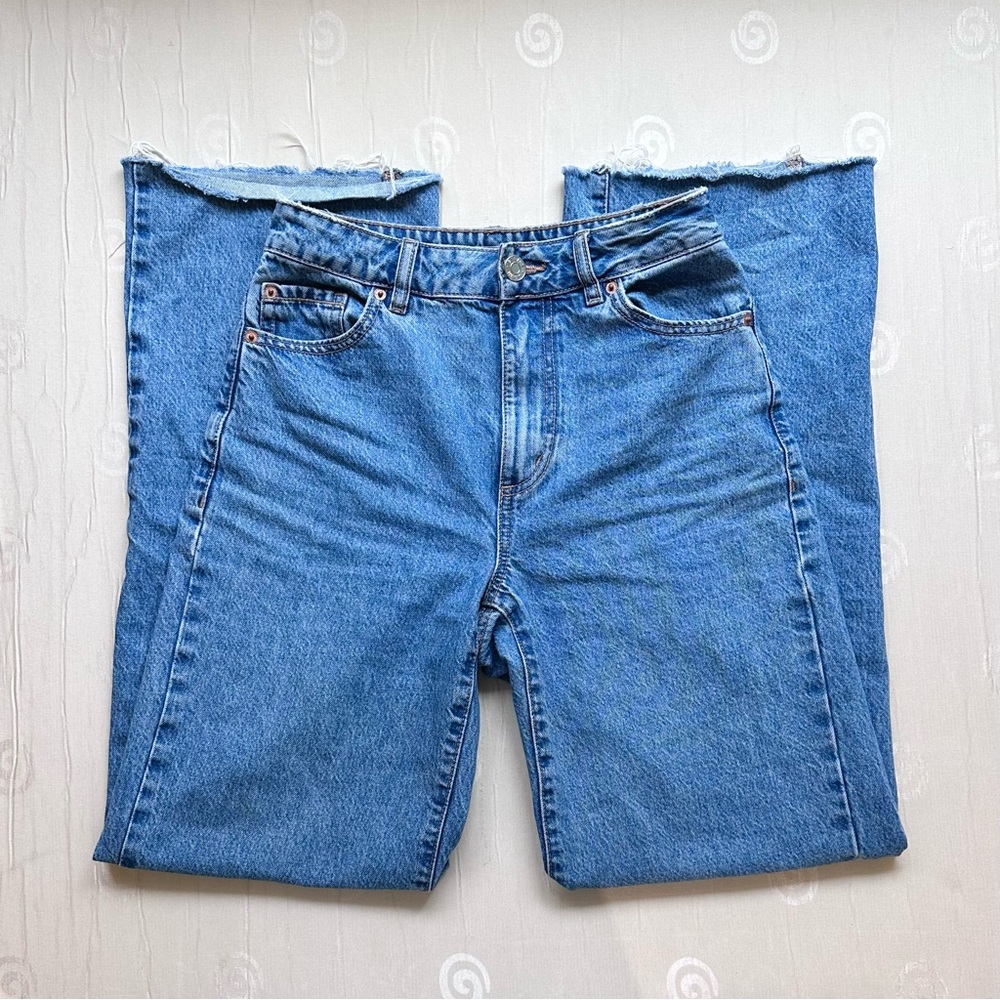 Garage high waisted wide leg medium wash baggy jeans size 1 25